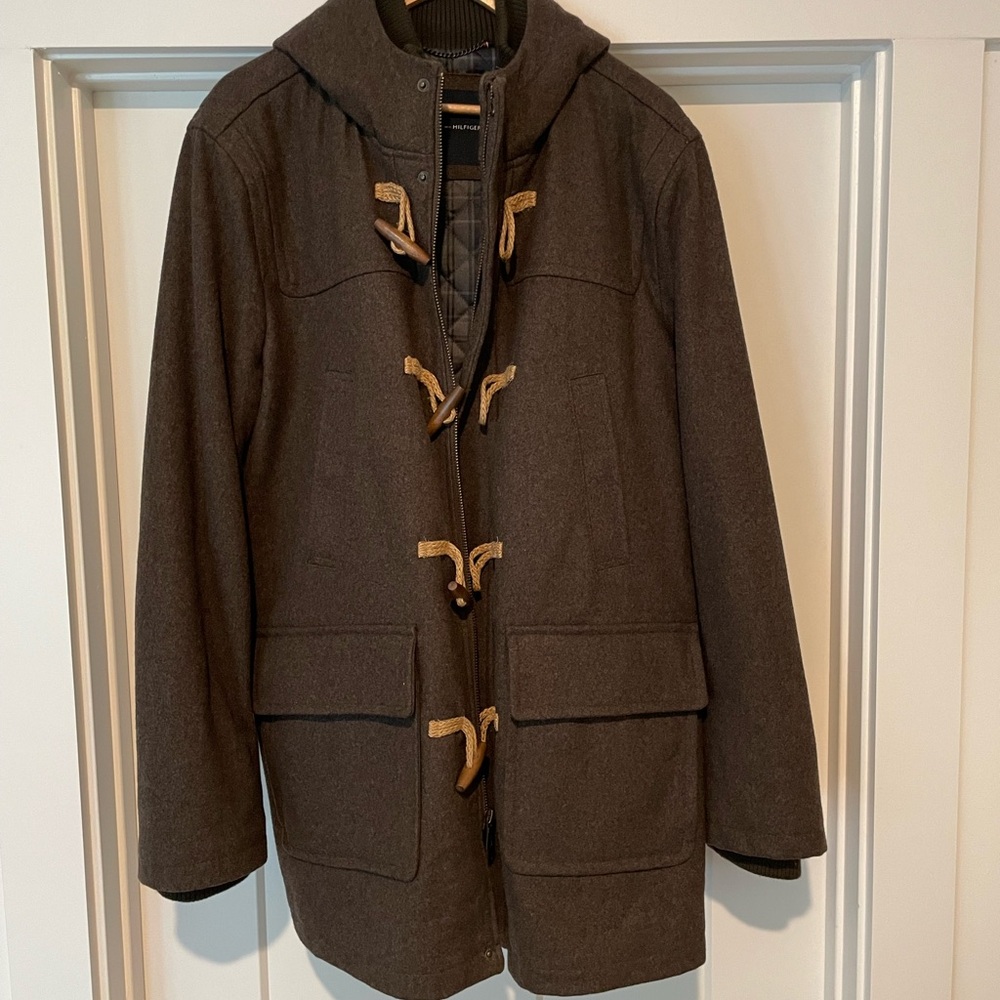 Tommy Hilfiger Brown Military Field Jacket with Hood